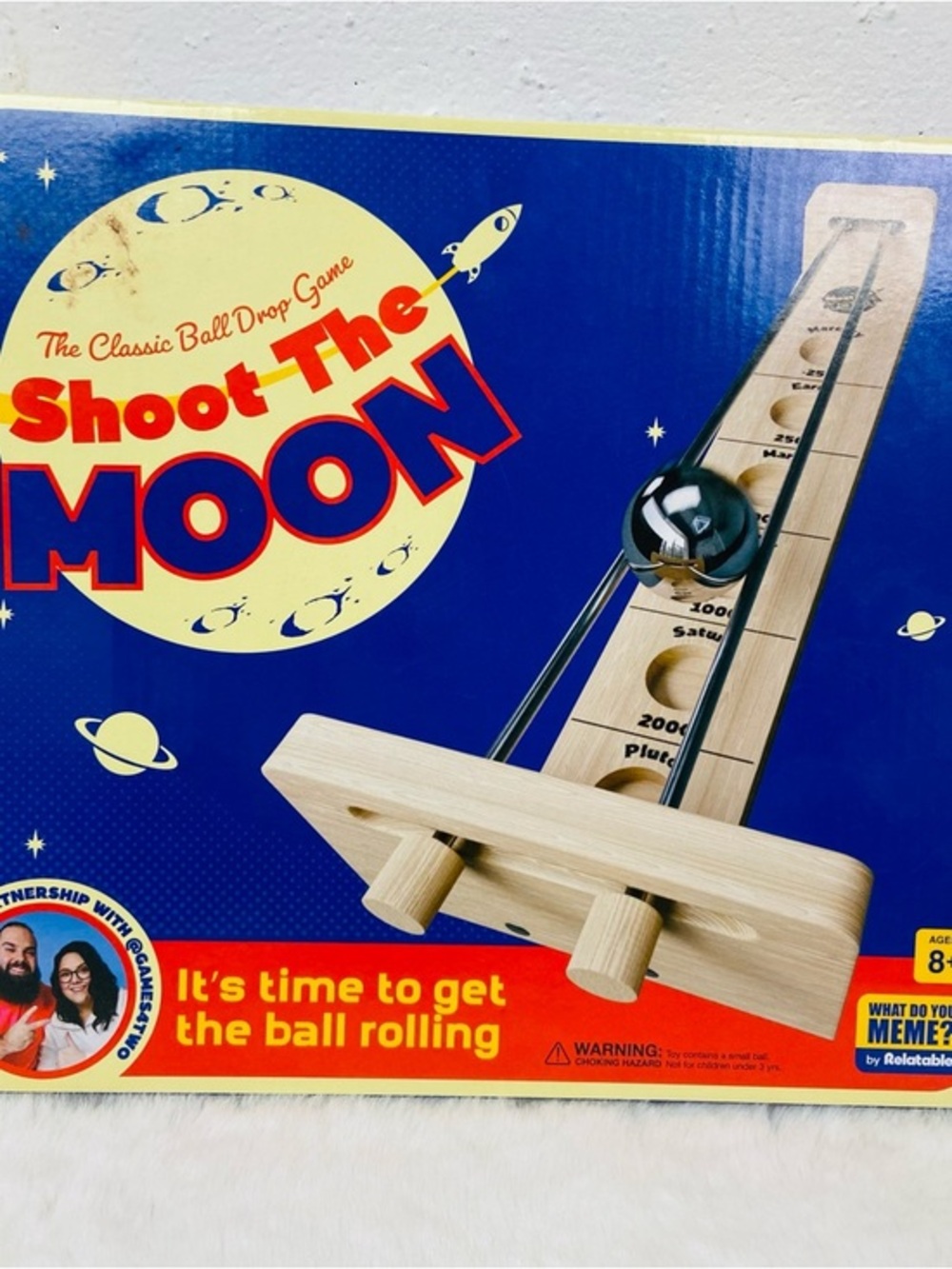 NIB Shoot The Moon Classic Ball Drop Game - Blue & Red Box